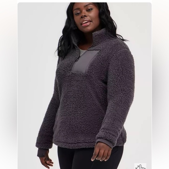 TORRID Sherpa Half Zip Active Pullover Size 2 - Picture 1 of 8